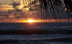 západ slunce nad Indickým oceánem