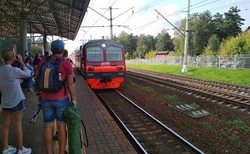 Odjezd vlakem z města Voskresensk do Žukovského