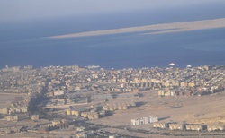 odlet a pohled na Hurghadu