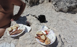 Oběd na Asprogialos beach