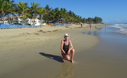 moje maličkost na pláži u Karibiku